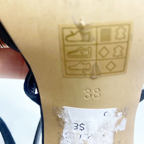 Topshop Triple Buckle Strap Pointed Toe Suede Black Heels 38 (7) - Picture 7 of 8